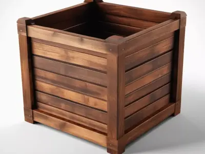 Wooden Garden Planter Box 3D model