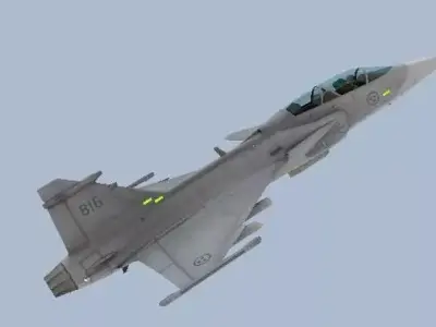 JAS 39D Gripen Low-poly 3D model