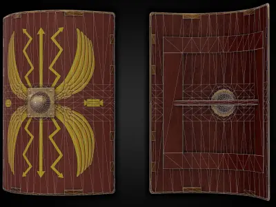 Roman Shield Low-poly 3D model