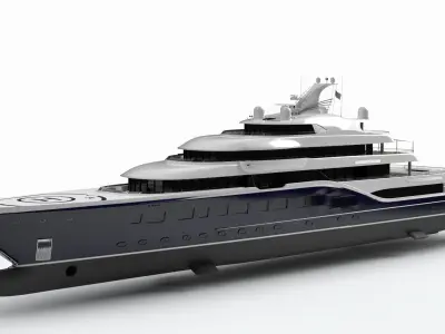 Symphony Superyacht Night Scene 3D model