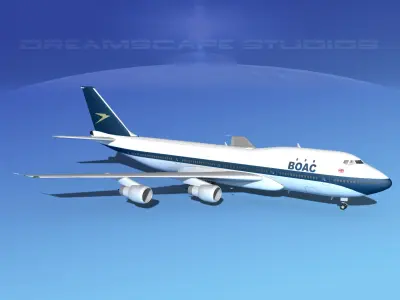 Boeing 747-100 Jumbo Jet BOAC 3D model