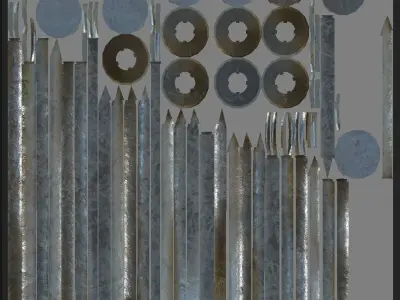 Nails low-poly game ready PBR set of Low-poly 3D model