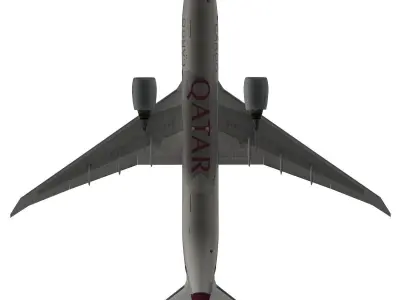 Boeing 777-200F Qatar Airways Cargo 3D model