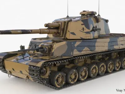 Tank Type 5 Chi-Ri Japan Camouflage Vray  3D model