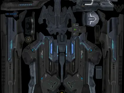 Scifi Rifle Low-poly 3D model