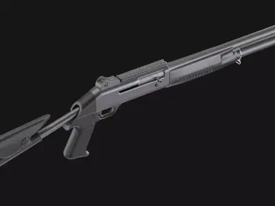 Benelli M4 Tactical Shotgun Low-poly 3D model