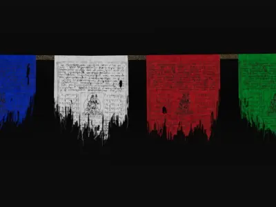 Tibetan Prayer Flags Game Ready for UE 5 or Maya Low-poly 3D model