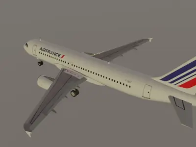 Air France Airbus a320-214  low poly 3D model  Low-poly 3D model