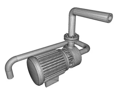 Metallic Borewell Pump Low-poly 3D model