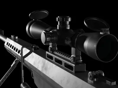 Barrett 50 Cal Sniper Free low-poly 3D model