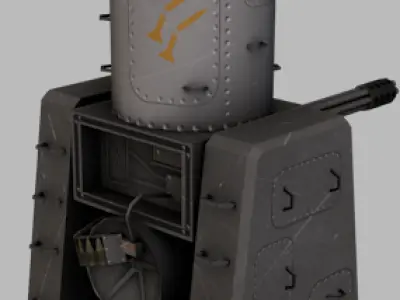 Phalanx CIWS Low-poly 3D model buy
