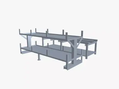 Sling storage rack Low-poly 3D model