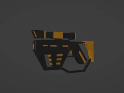 Si-Fi weapon with upgrades Free low-poly 3D model