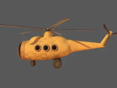 Stylized Cartoony Helicopter - 2 color schemes Low-poly 3D model