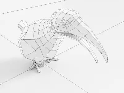 Kiwi bird 3d model  Low-poly 3D model