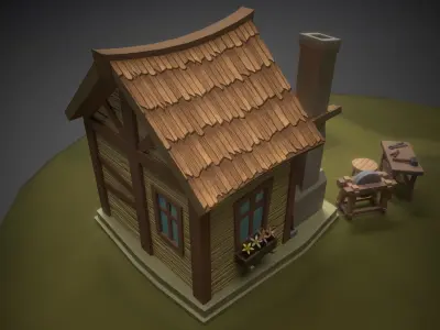 Blacksmiths House Low-poly 3D model