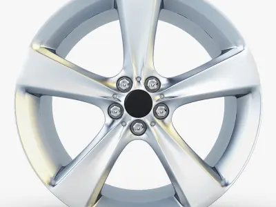 Style 128 wheel silver Mid Poly Low-poly 3D model