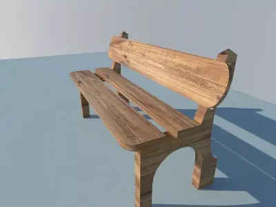 Bench wooden Free low-poly 3D model purchase