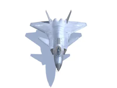 J-20 Black Eagle Jet Fighter Aircraft Low-poly 3D model