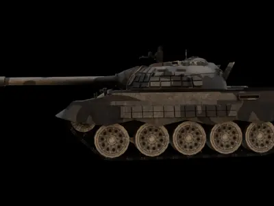 T55 Tank 3D Model BF3 Style High Quality PBR Textured Game Ready Low-poly 3D model