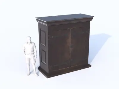 16th century basic cabinet Low-poly 3D model