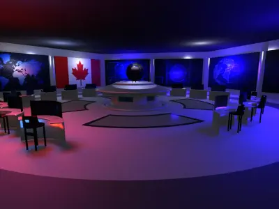 Command Center - Control Room- Military Base - Canada Low-poly 3D model