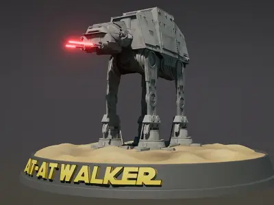 Blender 3  UE5  Star-wars AT-AT Walker Fan Art Model Guide 3D model
