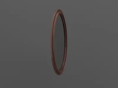 Mirror round on wall Free 3D model