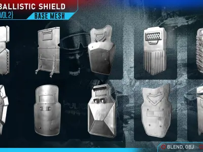 36 BALLISTIC SHIELD BASE MESH Vol 2 3D model