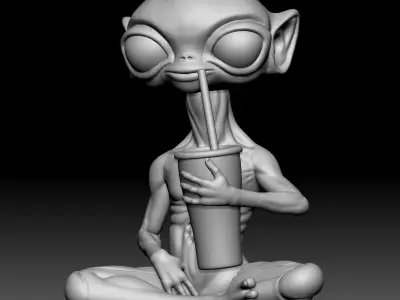 Alien Statue - 0270 3D print model
