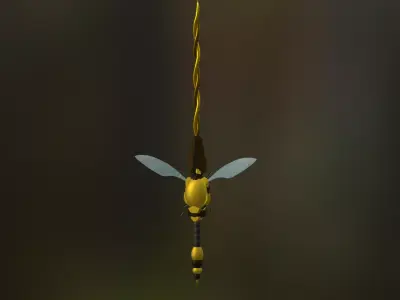 Wasp Themed Rapier Low-poly 3D model