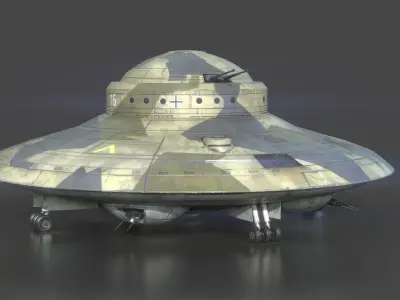 Haunebu ufo with camouflaged surface 3D model