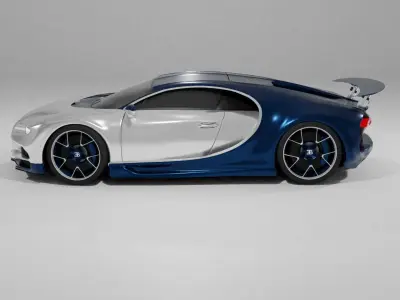 bugatti chiron car model Low-poly 3D model