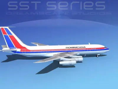 Boeing 707-320 SS Air Dominicana 3D model