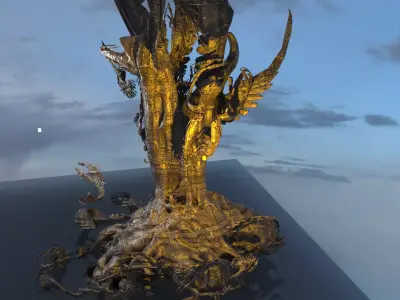 Dantes crypt hades tree Low-poly 3D model