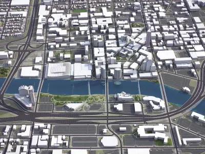 Grand Rapids Low-poly 3D model