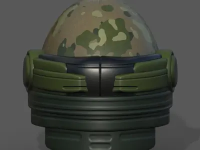 Helmet plastic mask protection pollution ball shaped Low-poly 3D model