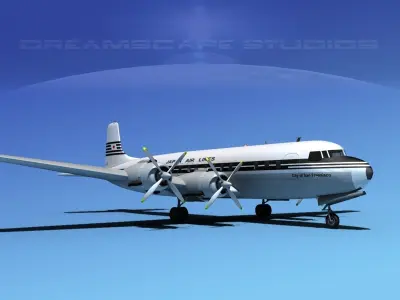 Douglas DC-7C Japan Airlines 3D model