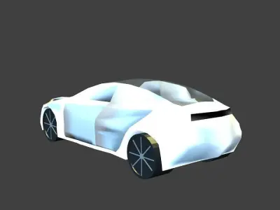 Tesla S Car Low Poly Model VR AR Free low-poly 3D model