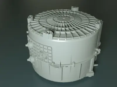 Compressor metal container Low-poly 3D model