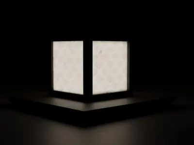 Japanese Wood Lamp 2 Low-poly 3D model