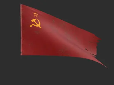 Soviet Union Flag Low-poly 3D model