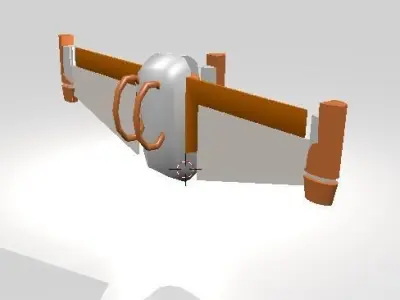 Jetpack orange and airplane Low-poly 3D model