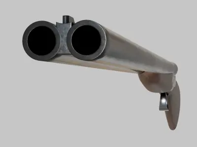 Double Barreled Shotgun Low-poly 3D model