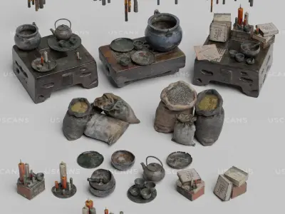 Wind Temple Low-poly 3D model