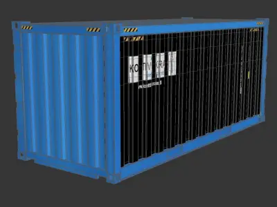 20 ft Cube Open Side Shipping Cargo Container 01 3D model
