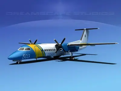 DeHavilland DHC-8-Q300 Swedish Coast Guard 3D model