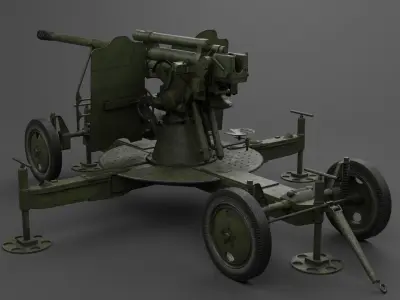 85 mm Air Defense Gun M1939 52-K Low-poly 3D model