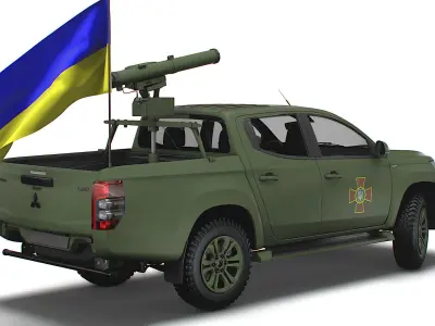 Mitsubishi L200 ATGM Stugna P 2022 3D model