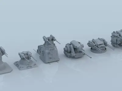 sci fi laser battery guns 3D model